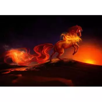 5D DIY Алмазная вышивка Пламенная лошадь Алмазная картина Вышивка крестиком Полный алмаз Алмазная мозаика Украшение Full Square (20X30CM)