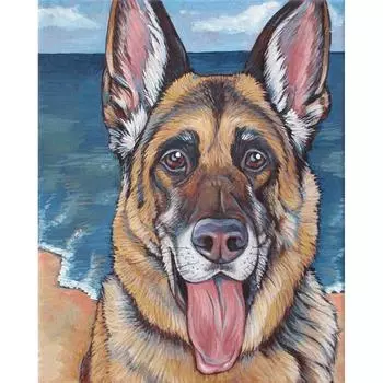 5D DIY Алмазная вышивка Полицейская собака Алмазная картина вышивка крестиком Полный алмаз Вода Алмазная мозаика Украшение Full Square (20X30CM)