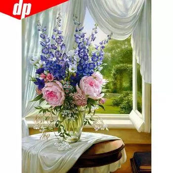 5D DIY Алмазная вышивка Полный дисплей Цветок Алмазная картина Вышивка крестом 20X30CM