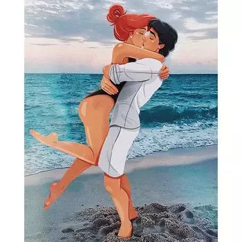 5D DIY Алмазная вышивка Полный круглый алмазный рисунок Мультфильм Мужчины и женщины любят вышивку крестом 20X30CM