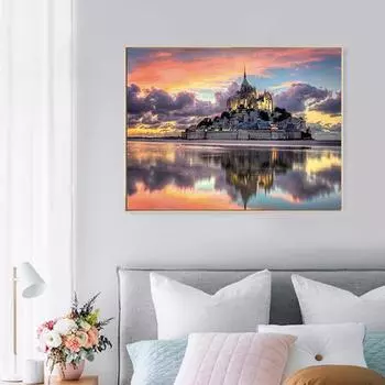 5D DIY Алмазная вышивка Полный круглый дрель Мозаика Вышивка крестом Речной пейзаж Алмазная картина 20X30CM