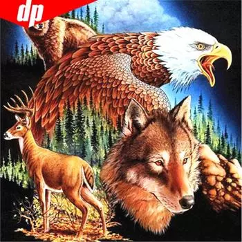 5D DIY Алмазная вышивка Полный круглый животных Алмазная картина Мозаика Вышивка крестом 30x30