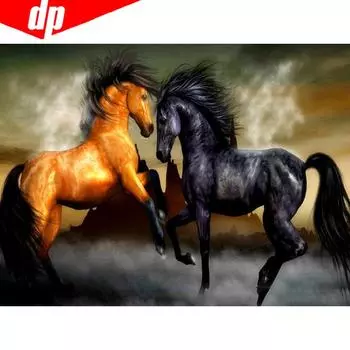5D DIY Алмазная вышивка Продажа Алмазная картина Прибытие Полная круглая лошадь Алмазная картина 20X30CM