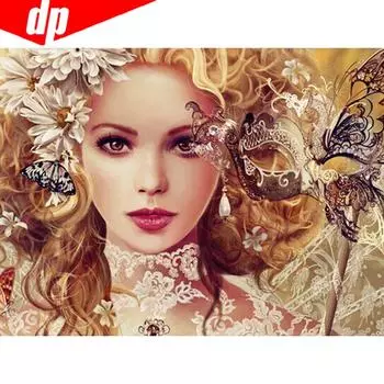 5D DIY Алмазная вышивка Продажа Полная круглая красота Алмазная картина Картинки 20X30