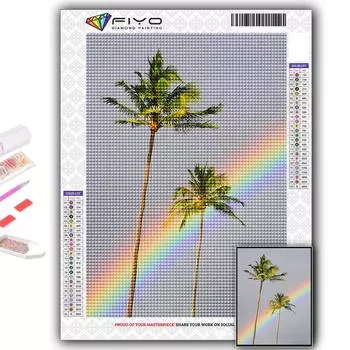 5D DIY Алмазная вышивка Радуга Алмазная картина Мозаика Украшение дома Full Round 20X30CM