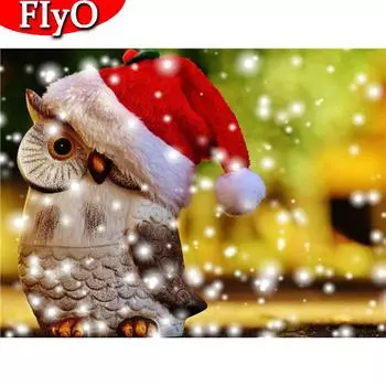 5D DIY Алмазная вышивка Рождественская сова вышивка крестиком Новое поступление алмазная живопись животное рукоделие Декор для дома Full Round (20X30CM)