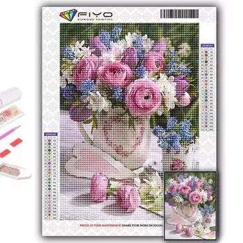 5D DIY Алмазная вышивка Розовые розы Алмазная картина Мозаика Украшение дома Full Round 20X30CM