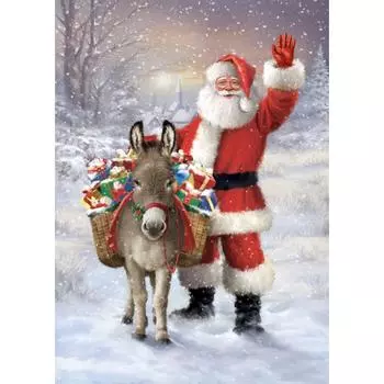 5D DIY Алмазная вышивка Санта-Клаус и подарок Алмазная вышивка крестиком Полный бриллиант Алмазная мозаика Украшение дома Full Round 20X30CM