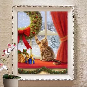 5D DIY Алмазная вышивка Снеговик Ремесленный комплект Рождественская алмазная живопись Мультфильм Вышивка крестом Мозаика Домашний декор Подарок Full Round 20X30CM