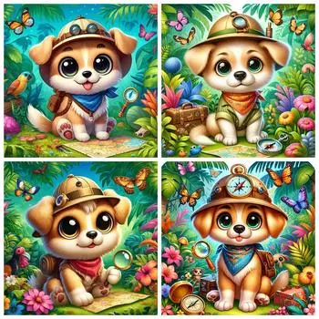 5D DIY Алмазная вышивка Собака Новое поступление Картина Животное Картина Стразы Мозаика Мультфильм Ребенок Подарок Full Round 20x20CM