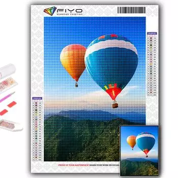 5D DIY Алмазная вышивка Воздушный шар Алмазная картина Мозаика Украшение дома Full Round 20X30CM