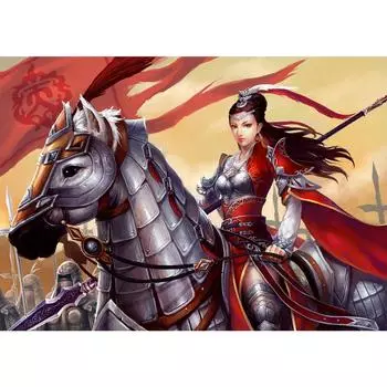5D DIY Алмазная вышивка Женский Рыцарь Алмазная картина Вышивка крестом Полный алмаз Алмазная мозаика Украшение дома Full Square (20X30CM)
