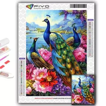 5D DIY Алмазная вышивка Животное Алмазная картина Мозаика Украшение дома Full Round 20X30CM