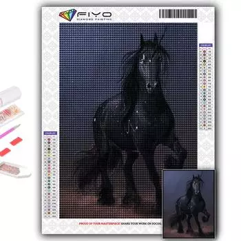 5D DIY Алмазная вышивка Животное Лошадь Алмазная картина Мозаика Домашнее украшение Full Round 20X30CM