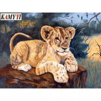 5D DIY Алмазная вышивка животное милый тигр Алмазная картина вышивка крестом горный хрусталь мозаика домашний декор подарки 20X30CM