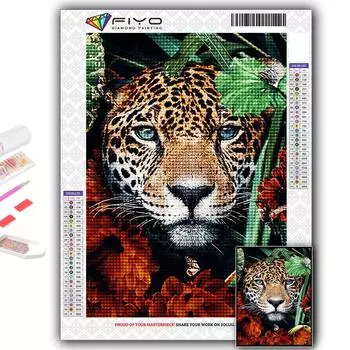 5D DIY Алмазная вышивка Животные в кустах Алмазная картина Мозаика Украшение дома Full Round 20X30CM