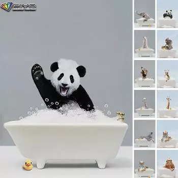 5D DIY Алмазная вышивка Животные в ванне Алмазная картина Мозаика Украшение дома Full Round 20X30CM