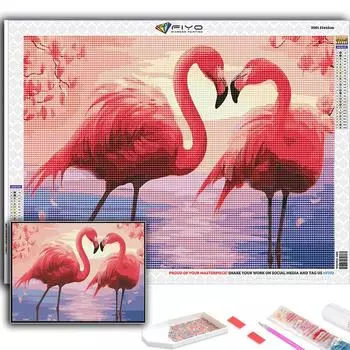5D DIY Алмазная вышивка животных Фламинго Алмазная картина Мозаика Украшение дома Full Round 20X30CM