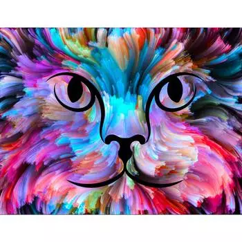 5D Diy алмазная живопись акварельные фотографии кошек круглая вышивка животные мозаика искусство страз рукоделие декор для дома 20X30CM