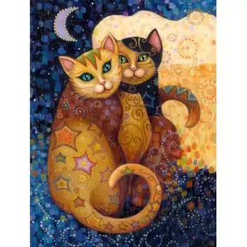 5D Diy алмазная живопись акварельные фотографии кошек круглая вышивка животные мозаика искусство страз рукоделие декор для дома 20X30CM