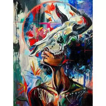 5D DIY алмазная живопись аниме Хэллоуин девушка призрак тигр полная круглая алмазная вышивка горный хрусталь мозаика комплект для вышивки крестом домашний декор Full Round 20x30CM