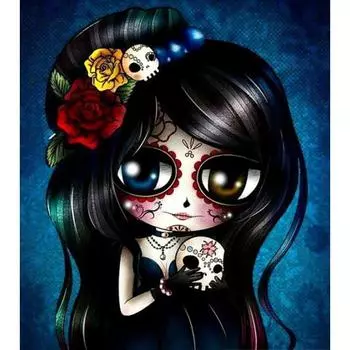 5D DIY алмазная живопись аниме маска девушка комплект для вышивки крестом мозаика Алмазная вышивка роза полная круглая/квадратная дрель украшение дома Round 20x30cm