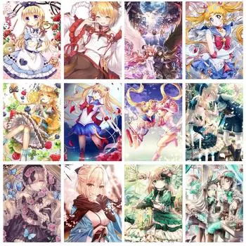 5d Diy алмазная живопись аниме принцесса вышивка крестиком полный комплект алмазной вышивки художественная картина Алмазная мозаика домашний декор 20X30CM красный