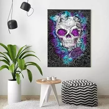 5D DIY алмазная живопись, бабочки и скелеты, для взрослых и детей, наборы для вышивания, полные стразы, алмазные картины Round drill 30x40cm