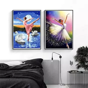 5D DIY алмазная живопись балетная девушка Алмазная вышивка мозаика наборы крестиков портретная картина танцор домашний декор ремесло подарок Full Round 20x30CM