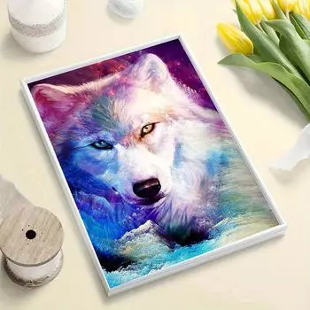 5D Diy алмазная живопись цвет животных волк набор крестиков полная алмазная вышивка мозаика художественная картина стразы Декор подарок Full Round 20x30cm