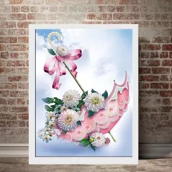 5D Diy алмазная живопись цветок и зонтик набор крестиков полная алмазная вышивка мозаика художественная картина стразы Декор подарок Full Round 20x30cm