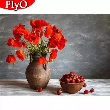 5D DIY алмазная живопись цветок мака искусство горный хрусталь ремесленная Алмазная вышивка цветок вышивка крестиком украшение дома Full Round (20X30CM)