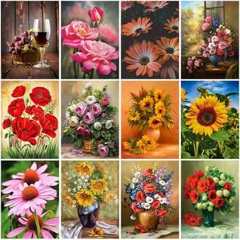 5D DIY алмазная живопись цветок мака вышивка крестиком полный круглый дрель горный хрусталь мозаика стены книги по искусству домашний декор Full Round 20x30CM