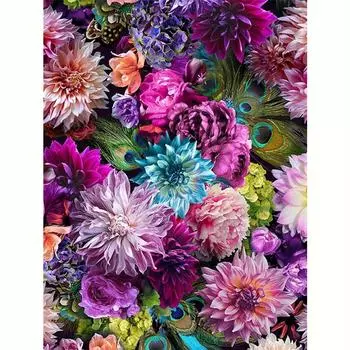 5D DIY алмазная живопись цветок полная круглая Алмазная вышивка крестиком стразы украшение дома 30x40 см/12x16 дюймов 30x40cm NO Frame
