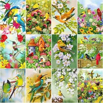 5D DIY алмазная живопись цветок птица Алмазная вышивка животное вышивка крестиком полная круглая дрель ремесла домашний декор ручной подарок Full Round 15x20CM