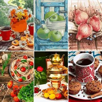 5D Diy алмазная живопись цветы чашка фрукты набор для вышивки крестом полная дрель круглая вышивка мозаика художественная картина декор из страз Full Round 20x30CM