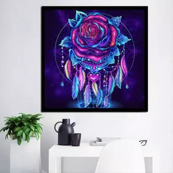 5D Diy алмазная живопись цветы и перья Алмазная вышивка полный набор аниме наборы для вышивки крестом домашний декор подарок ручной работы Round 30x30cm