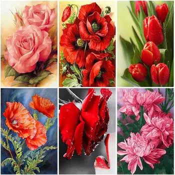 5D DIY алмазная живопись цветы полный круглый полимерный пейзаж алмазная вышивка набор крестиков мозаика домашний декор подарок Full Round 15x20CM