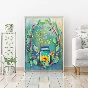 5D Diy алмазная живопись цветы в банках набор крестиков полная алмазная вышивка мозаика художественная картина стразы Декор подарок Full Round 20x30cm