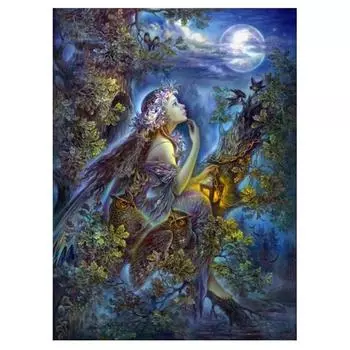 5D DIY алмазная живопись Девушка наблюдает за Луной Алмазная вышивка полный набор мозаики вышивка крестиком домашний декор подарки ручной работы Round 20x30cm