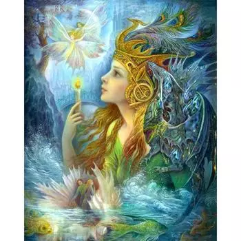 5D DIY алмазная живопись Фэнтези Тайная девушка закат Алмазная вышивка полный набор мозаики вышивка крестиком домашний декор подарки ручной работы Round 20x30cm