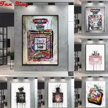 5D DIY алмазная живопись флакон духов картина маслом узор живопись Алмазная вышивка набор крестиков полный горный хрусталь мозаика домашний декор Round 20x30cm