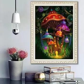5D Diy алмазная живопись гриб мультфильм набор крестиков полная алмазная вышивка мозаика художественная картина стразы Декор подарок Full Round 20x30cm