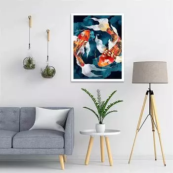 5D Diy алмазная живопись кои по кругу набор крестиков полная алмазная вышивка мозаика художественная картина стразы Декор подарок Full Round 20x30cm