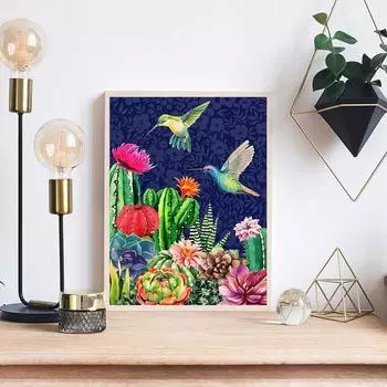 5D DIY алмазная живопись Колибри картина для вышивки крестом комплект мозаика Алмазная вышивка роза полная круглая/квадратная дрель украшение дома Round 30x40cm