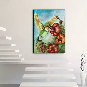 5D Diy алмазная живопись Колибри набор крестиков полная алмазная вышивка мозаика художественная картина стразы Декор подарок Full Round 20x30cm