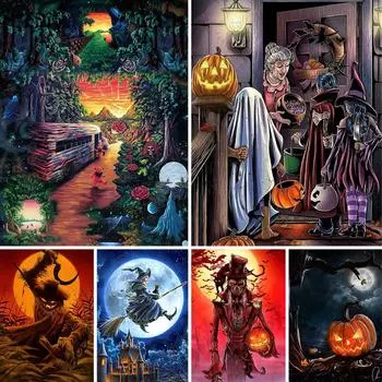 5D DIY алмазная живопись Кошмар перед Рождеством вышивка крестиком полная круглая вышивка мозаика художественная картина Хэллоуин Декор подарок Full Round 20x30CM