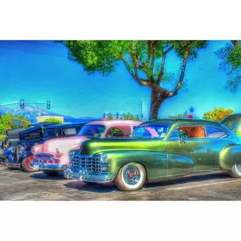 5D DIY алмазная живопись красивый автомобильный пейзаж Алмазная вышивка полный набор мозаики вышивка крестиком домашний декор подарки ручной работы Round 20x30cm