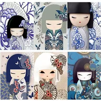 5D DIY алмазная живопись кукла-кимоно Алмазная вышивка крестиком полная круглая дрель ремесла домашний декор ручной художественный подарок Full Round 15x20CM