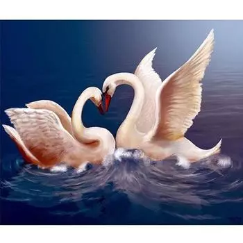 5D DIY алмазная живопись Лебедь пара комплект для вышивки крестом Мозаика Алмазная вышивка роза полная круглая/квадратная дрель украшение дома Round 20x30cm